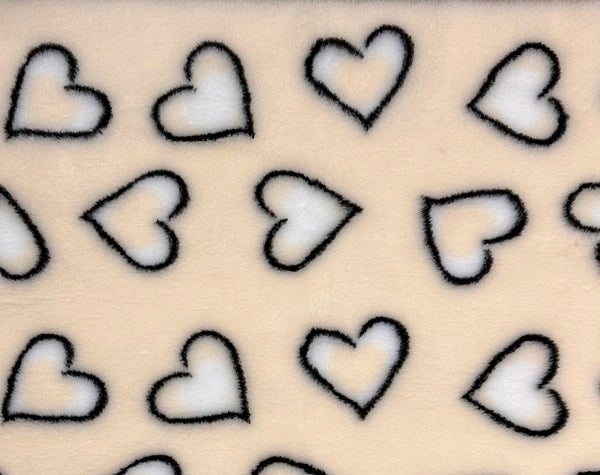 Vetbed bež - crno/bijela srca