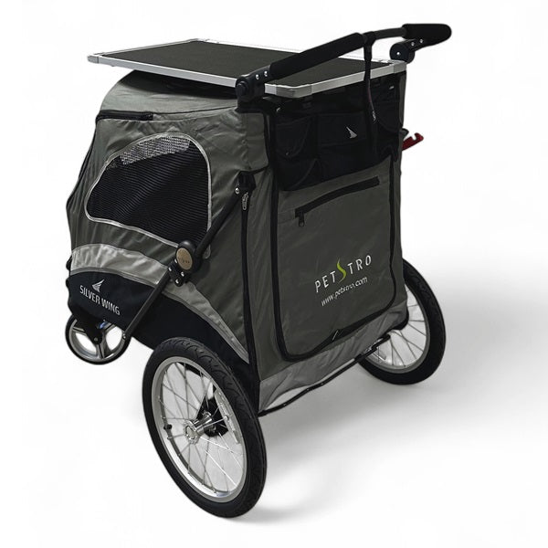 Silver wing Pet Stroller with Grooming Table - grey/black - 4wheels // Silver wing kolica za kućne ljubimce sa stolom za njegu - siva/crna - 4 kotača