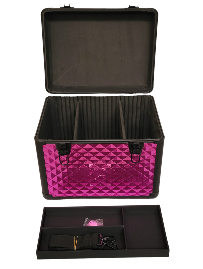 Kotai Trimkoffer aluminum pink-black 38x28x32h with shoulder strap // Kotai Trimkoffer aluminijski ružičasto-crni 38x28x32v s remenom za rame