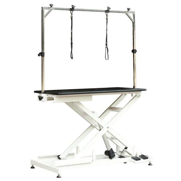 TE808 ECO Bijeli električni stol za njegu 105 cm - crni mat