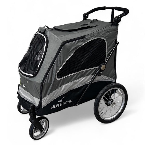 Silver wing Pet Stroller with Grooming Table - grey/black - 4wheels // Silver wing kolica za kućne ljubimce sa stolom za njegu - siva/crna - 4 kotača