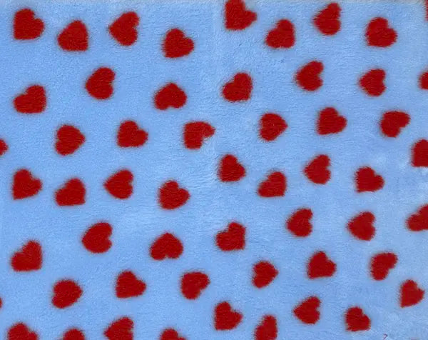 Vetbed svijetloplava - crvena srca