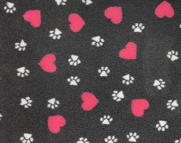 Vetbed tamno siva - bijele šape/ružičasta srca