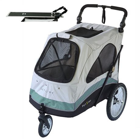 SkyLine Pet Stroller with Grooming Table - light green/black - Large // SkyLine kolica za kućne ljubimce sa stolom za njegu - svijetlo zelena/crna - velika