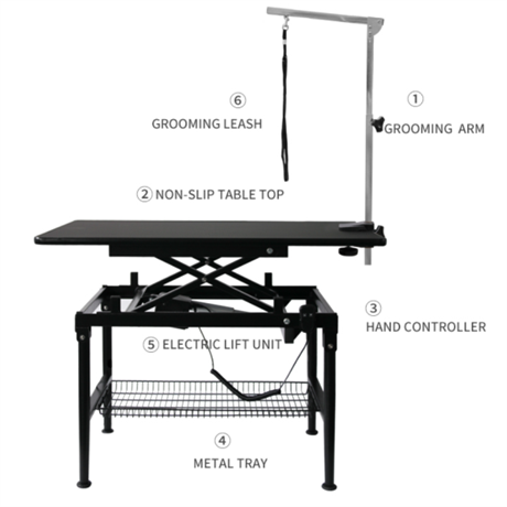 Electric Grooming table 95 cm - Black // Električni grooming stol 95 cm - crni