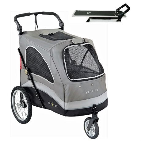 SkyLine Pet Stroller with Grooming Table - grey/black - Large // SkyLine kolica za kućne ljubimce sa stolom za njegu - siva/crna - velika