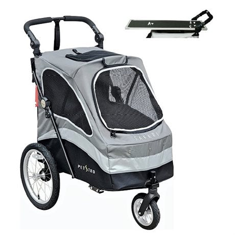 Safari Pet Stroller with Grooming Table  - grey/black - Medium // Safari kolica za kućne ljubimce sa stolom za njegu - siva/crna - srednja